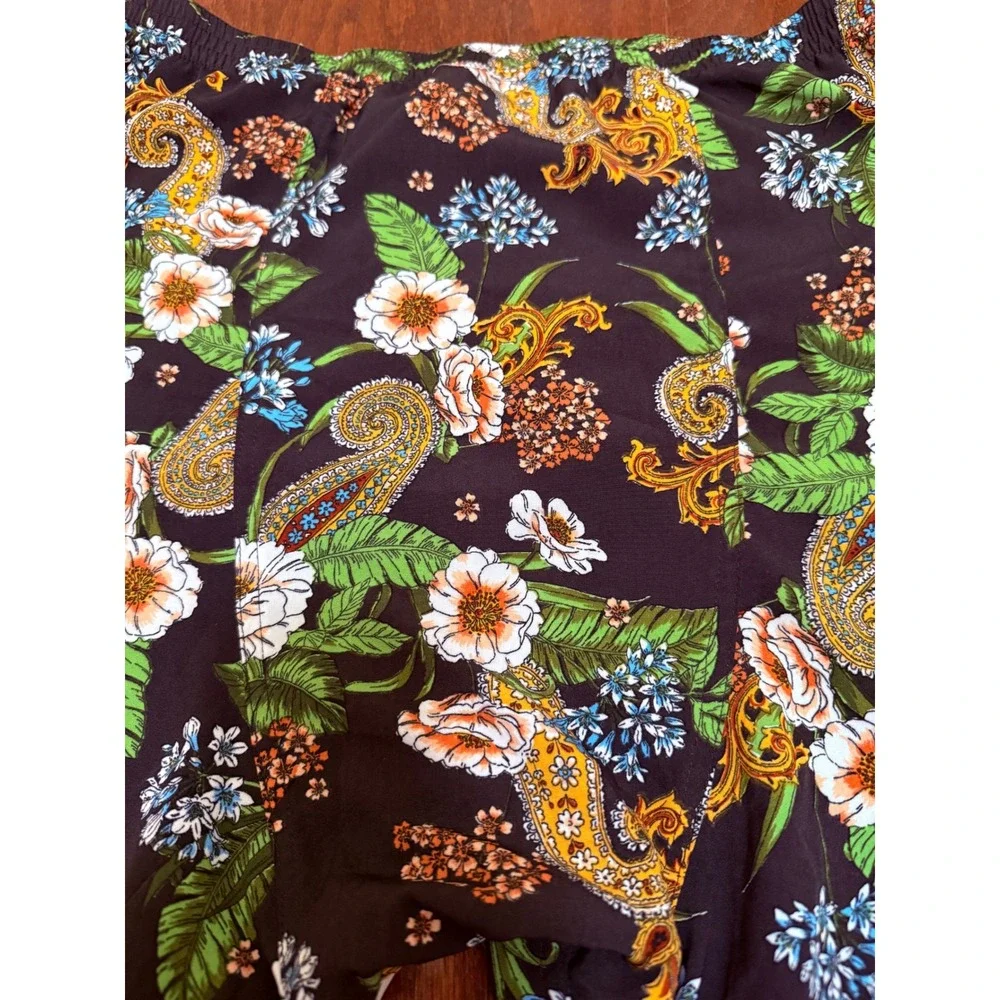 Mens Floral Paisley Elastic Waist boxer‎ shorts Multicolor Boho Beachwear